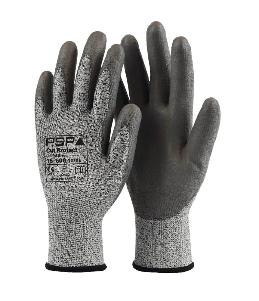 15-600 Cut Protect Cut D PU Grey Werkhandschoen