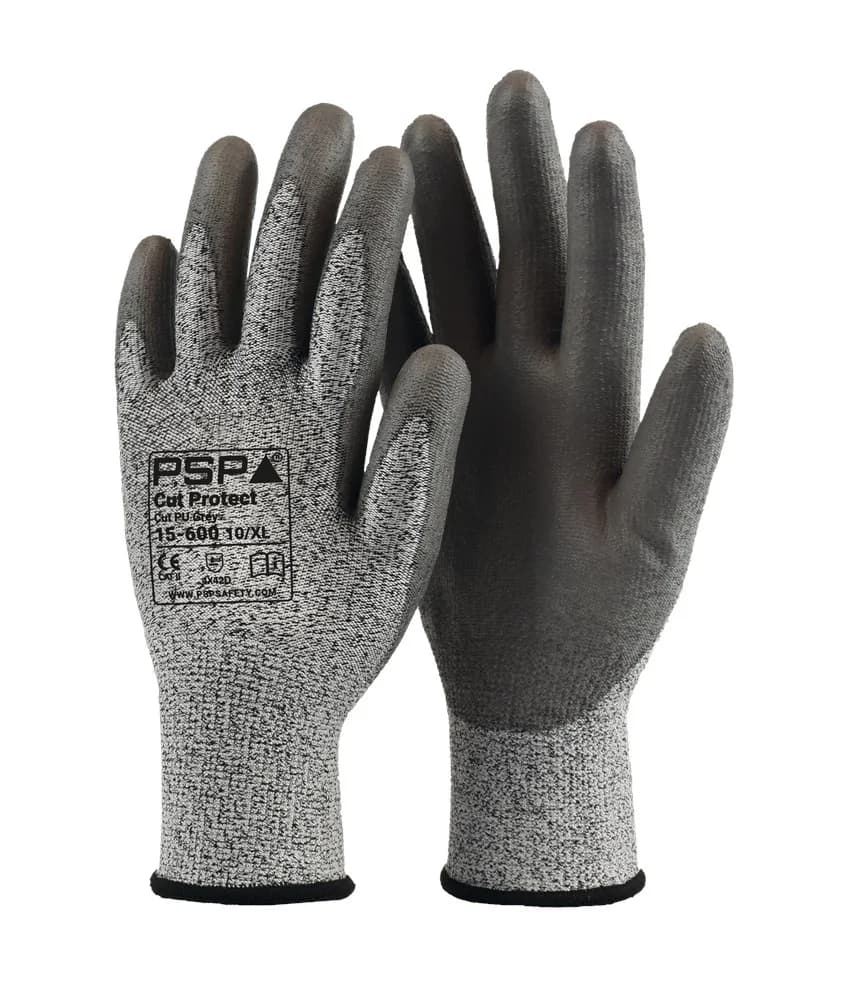 15-600 Cut Protect Cut D PU Grey Werkhandschoen - productafbeelding