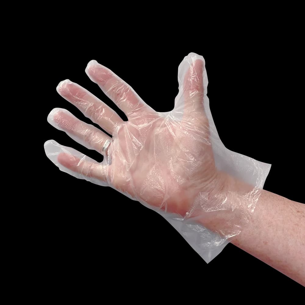 75-400 Disposable handschoen PE geruwd 30mu - productafbeelding