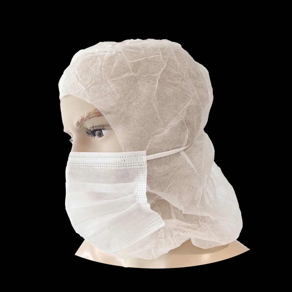 55-601 Disposable Astro Cap met mondmasker PP wit - productafbeelding