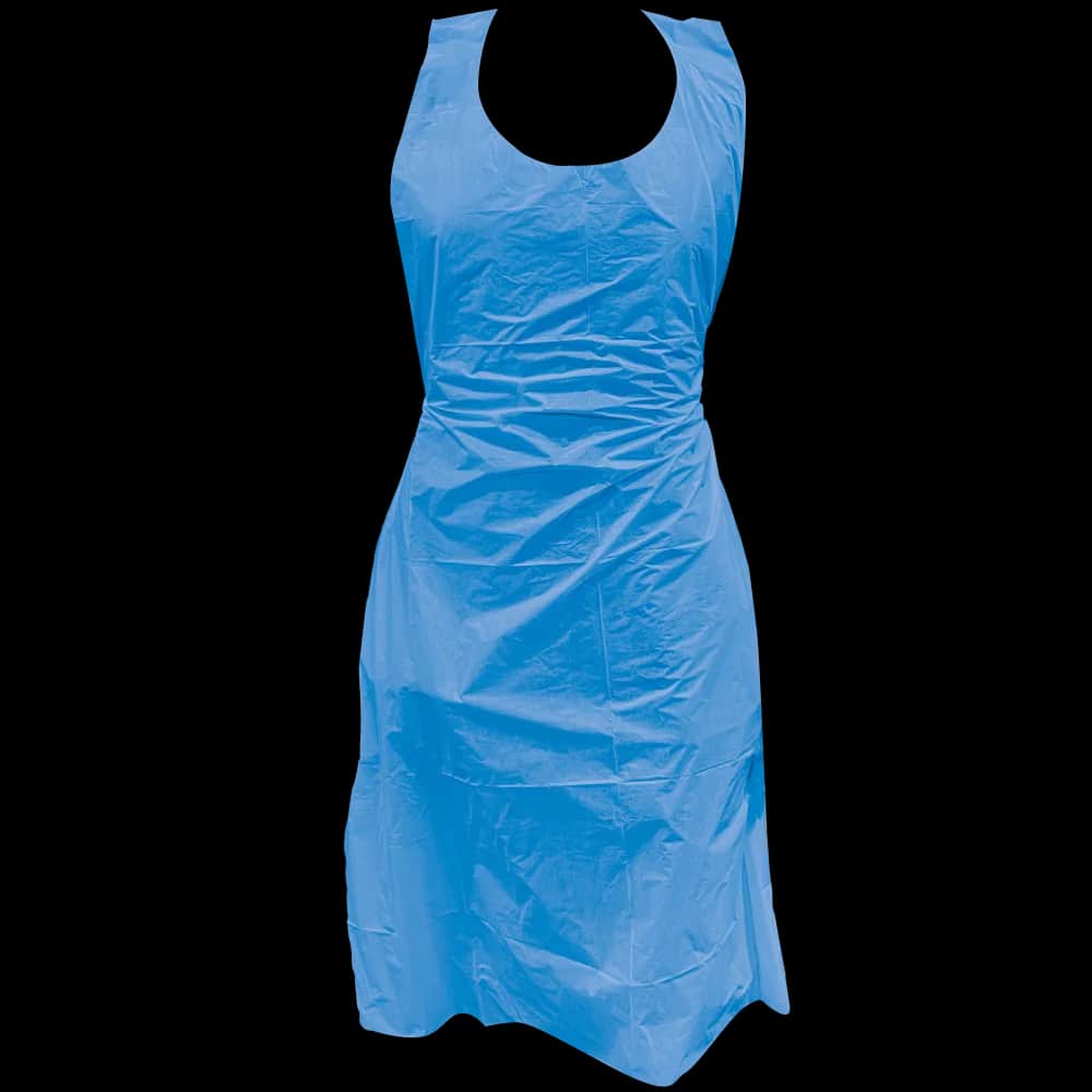 60-215 Disposable Schort PE 20mu, blauw