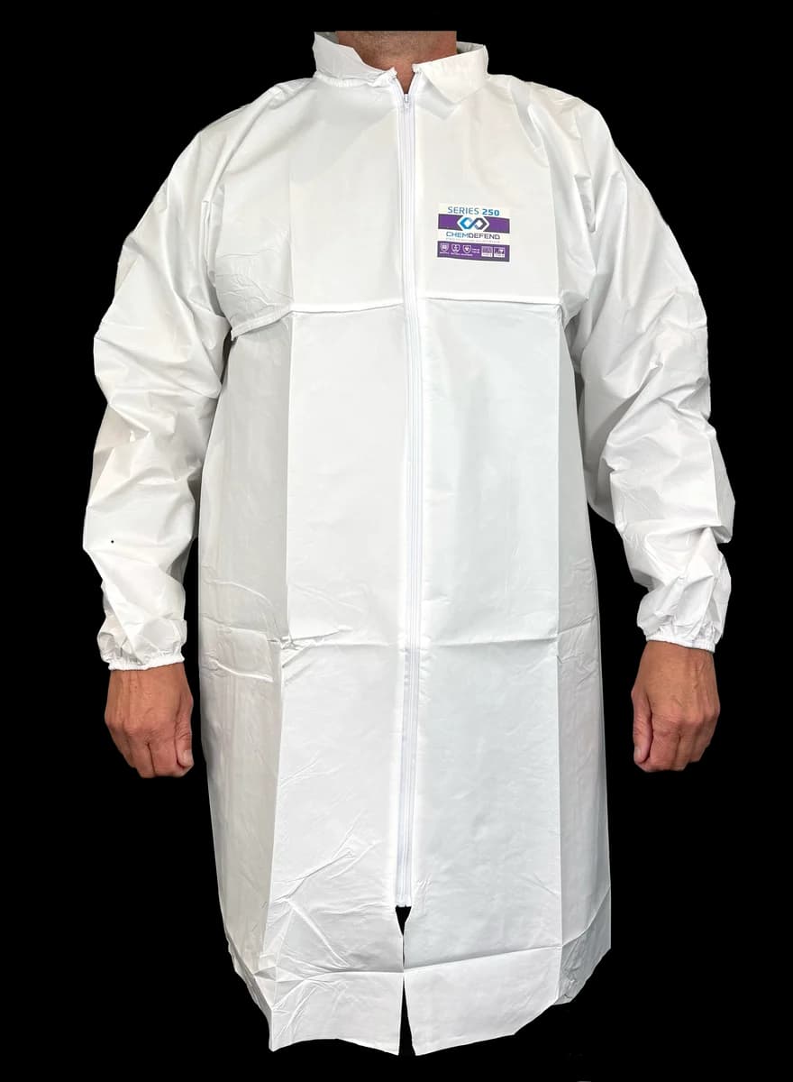 Chemdefend 250 Labojas met rits, wit - productafbeelding