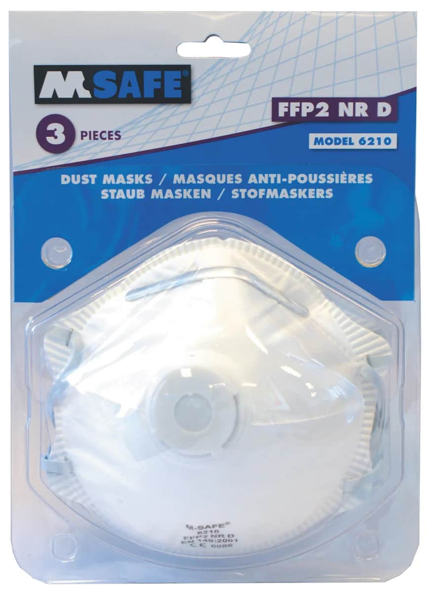 M-Safe stofmasker FFP2 NR D met uitademventiel